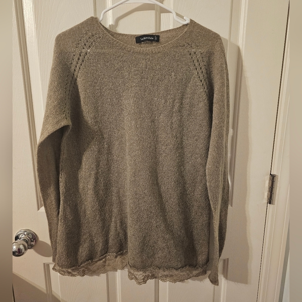 La Mora Felix Vtg Italy Made Wool Blend Lightweight Sweater Women Size L